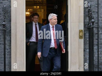 Steve Barclay MP - Secretary of State for Health and Social Care - leaving 10 Downing Street after a meeting. February 2023 Stock Photo