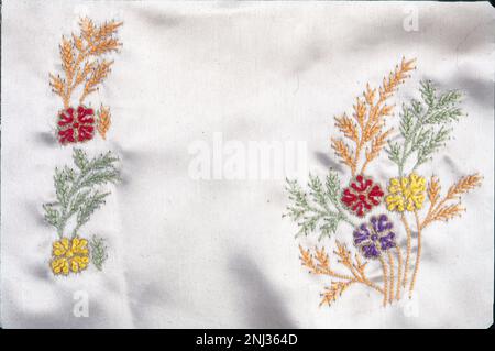 Traditional Embroideries of India. Embroidery in India has come a long way. As fashion trends changed with time, Indian Embroidery adapted to the new climate and managed to remain elegant and sophisticated. While each embroidery technique possesses its speciality, one thing is for certain, each one of them makes a serious style statement. Embroidery in India includes dozens of embroidery styles that vary by region and clothing styles. Designs in Indian embroidery are formed on the basis of the texture and the design of the fabric and the stitch. Stock Photo