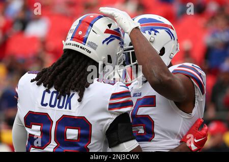 Buffalo Bills running back Duke Johnson (22) makes a catch during practice  at the NFL football team's training camp in Pittsford, N.Y., Monday July  25, 2022. (AP Photo/Joshua Bessex Stock Photo - Alamy