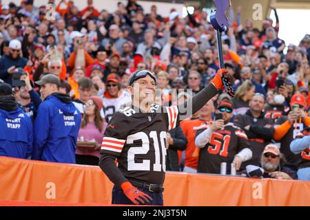 CLEVELAND, OH - OCTOBER 16: Cleveland Browns superfan Pumpkinhead