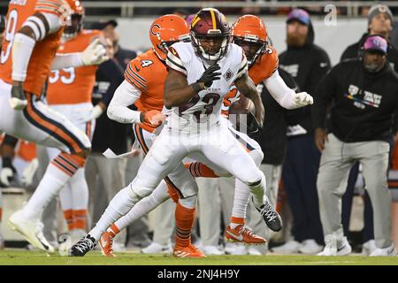 October 13, 2022: Chicago, Illinois, U.S. - Chicago Bears #18 Dante Pettis  catches the ball for a touchdown during the game between the Washington  Commanders and the Chicago Bears at Soldier Field