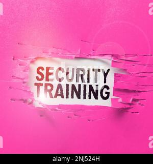Conceptual display Security Training, Word Written on providing security awareness training for end users Stock Photo
