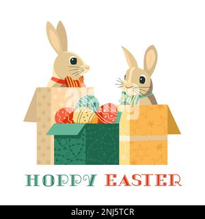 Hoppy Easter fancy holiday joy vector illustration Stock Vector