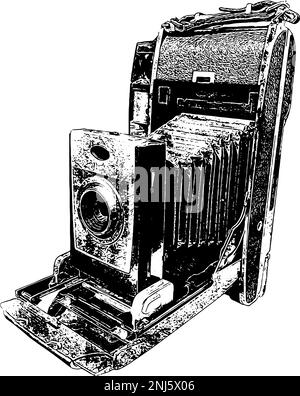 Vintage 1960s style camera vector illustration Stock Vector