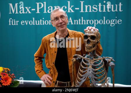 Swedish Scientist Svante Paabo Stands By A Replica Of A Neanderthal ...