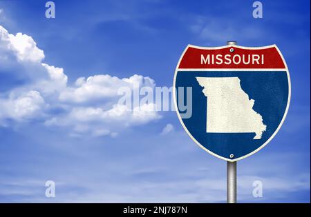 Missouri state map - road sign Stock Photo