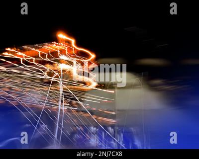 Speed movement and motion blur hi tech background. Blurry interface trendy out of focus effect. Stock Photo