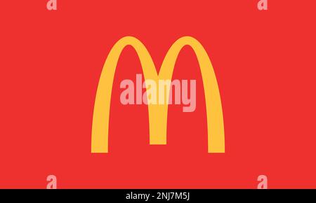 Big logo McDonalds.McDonalds vector icon. Editorial illustration. Stock Vector