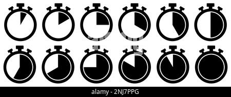 Timers icon on transparent background. Isolated vector elements. Stopwatch symbol. Vector countdown circle clock counter timer. Stock Vector