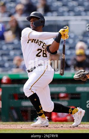 Pittsburgh Pirates' Carlos Santana plays during a baseball game, Wednesday,  May 17, 2023, in Detroit. (AP Photo/Carlos Osorio Stock Photo - Alamy