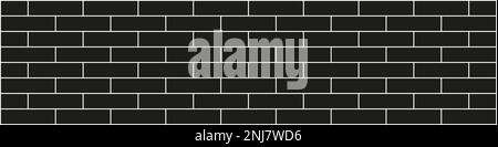 Realistic light black brick wall background. Distressed overlay texture of old brickwork, grunge abstract halftone pattern. Stock Vector