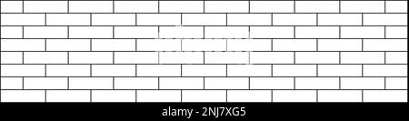 Realistic light white brick wall background. Distressed overlay texture of old brickwork, grunge abstract halftone pattern. Stock Vector