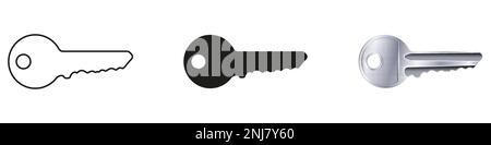 Access key line art icon for apps and website. Stock Vector
