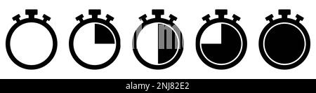 Timers icon on transparent background. Isolated vector elements. Stopwatch symbol Stock Vector