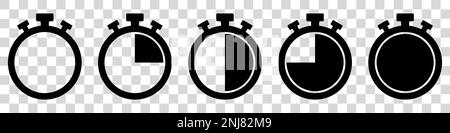 Timers icon on transparent background. Isolated vector elements. Stopwatch symbol Stock Vector