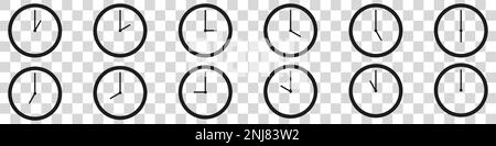Timers icon on transparent background. Isolated vector elements. Stopwatch symbol Stock Vector