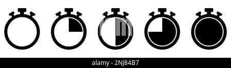Timers icon on transparent background. Isolated vector elements. Stopwatch symbol. Stock Vector
