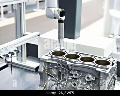 Coordinate measuring machine and block cylinder Stock Photo