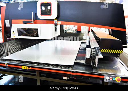 Electromechanical coordinate turret punch press Stock Photo