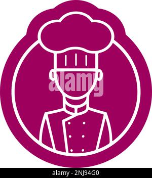 Chef in a cooking hat Logo symbol. Vector illustration Stock Vector