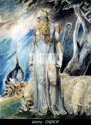 Moses and the Burning Bush by William Blake, watercolour, c. 1800-03 Stock Photo