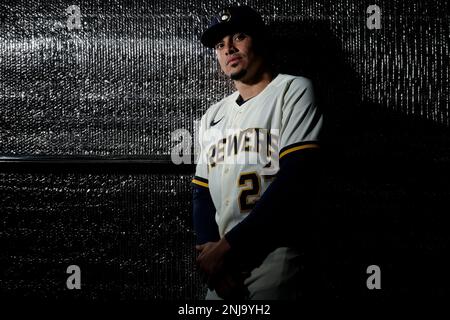 Milwaukee Brewers Willy Adames poses for an image during Media Day,  Thursday, March 17, 2022, in Phoenix. (AP Photo/Rick Scuteri Stock Photo -  Alamy