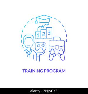 Training program blue gradient concept icon Stock Vector