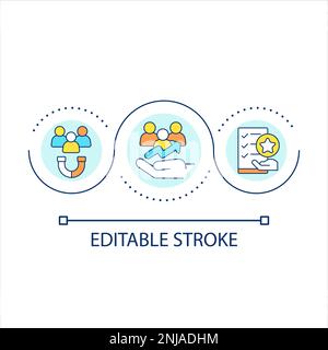 Engage candidates from underrated groups loop concept icon Stock Vector