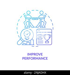 Improve performance blue gradient concept icon Stock Vector