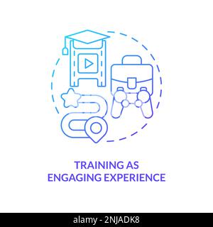 Training as engaging experience blue gradient concept icon Stock Vector