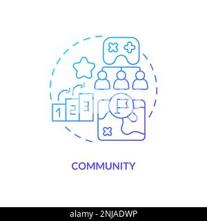 Community blue gradient concept icon Stock Vector