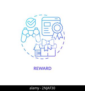 Reward blue gradient concept icon Stock Vector