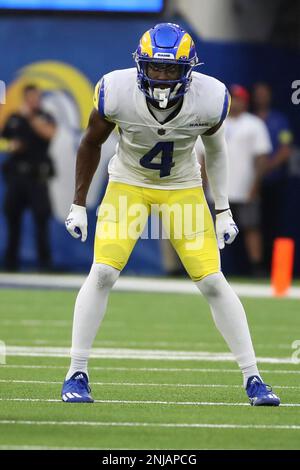 Los Angeles Rams place kicker Matt Gay (8) warms up before an NFL football  game against the Los Angeles Chargers Saturday, Aug. 14, 2021, in  Inglewood, Calif. (AP Photo/Kyusung Gong Stock Photo - Alamy