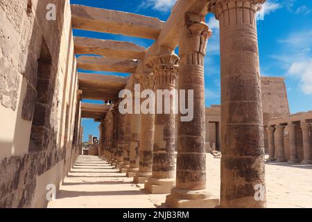 Philae temple on Agilika Island in Aswan, Egypt Stock Photo