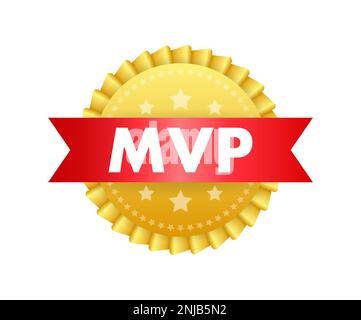 MVP gold medal award. Most valuable player. Vector stock illustration Stock Vector