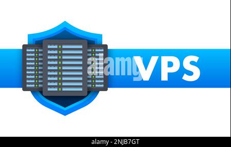 VPS Virtual private server web hosting services infrastructure technology. Vector stock illustration. Stock Vector