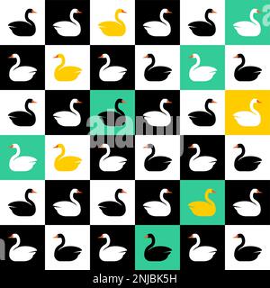 Swan pattern seamless. Baby fabric texture. Vector background Stock Vector