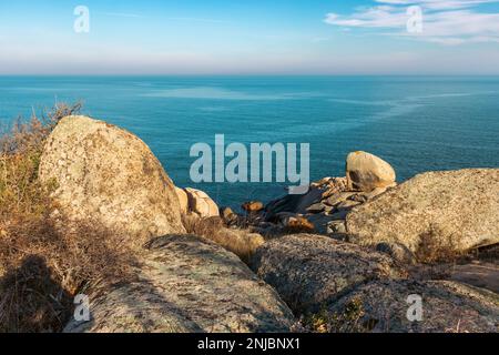 Black Sea shore Beglik Tash Stock Photo