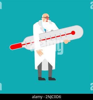 Old Doctor isolated. elderly doctor Vector illustration Stock Vector