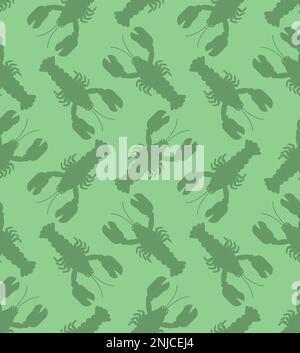 Crayfish pattern seamless. Sea animal with claws background. Baby fabric texture Stock Vector