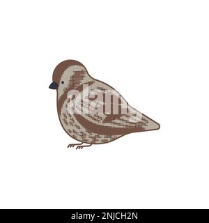 Sparrow isolated. Small bird Vector illustration. Stock Vector