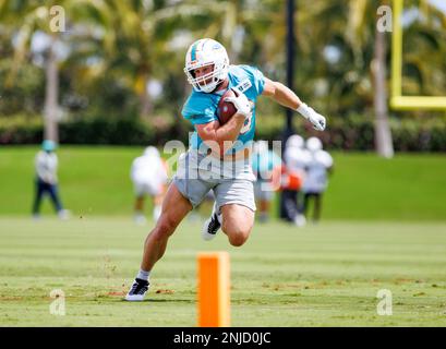 Miami Dolphins linebacker Porter Gustin (96) stands on the sidelines during  an NFL football game against the Philadelphia Eagles, Saturday, Aug. 27,  2022, in Miami Gardens, Fla. (AP Photo/Doug Murray Stock Photo - Alamy