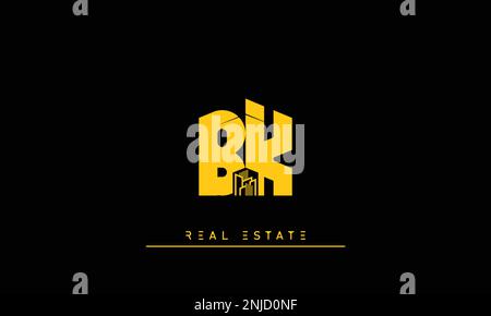 Real Estate letters Initials Monogram logo BK , KB Stock Vector