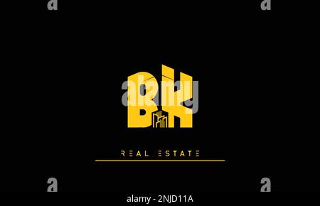 Real Estate letters Initials Monogram logo BK , KB Stock Vector