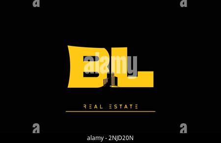 Real Estate letters Initials Monogram logo BL , LB Stock Vector