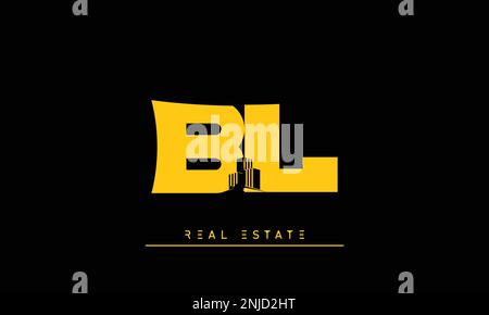 Real Estate letters Initials Monogram logo BL , LB Stock Vector