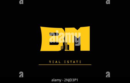 Real Estate letters Initials Monogram logo BM , MB Stock Vector