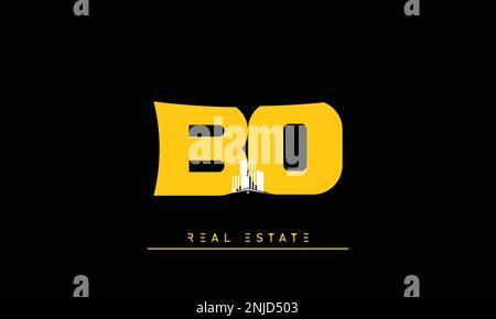 Real Estate letters Initials Monogram logo BO , OB Stock Vector