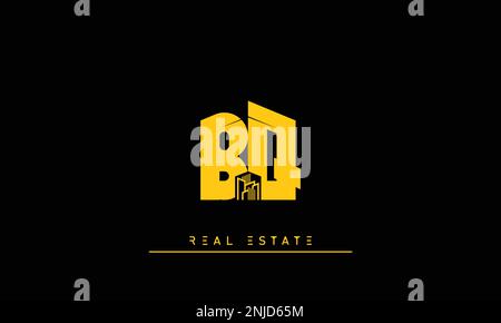 Real Estate letters Initials Monogram logo BQ , QB Stock Vector