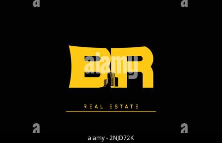 Real Estate letters Initials Monogram logo BR , RB Stock Vector